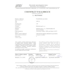 сертификат измерения калибром